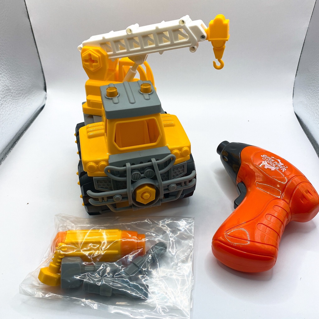 《翔翼玩具》小天車 玩具吊車 玩具工程車 家家酒玩具 玩具車 組裝玩具車 拆裝工程車 72720安全標章合格玩具