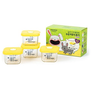 [Glass Lock Baby] 刻度 Baby Food Storage 密封盒 副食品分裝盒 210ml x 4