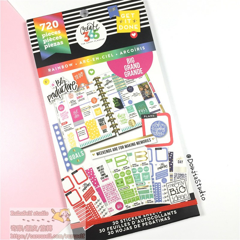 文具 歐美 7張貼紙the Happy Planner 手帳超值貼紙本彩虹 蝦皮購物