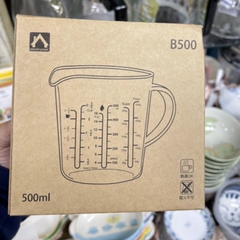 台灣製 台玻玻璃量杯（500cc）玻璃刻度料理杯／可微波計量杯／有刻度玻璃量杯