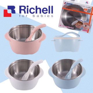 日本 Richell 利其爾 雙層可拆式不鏽鋼碗(附蓋/附湯匙) 510ml 3色可選