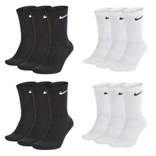 Nike 厚底 襪子 運動襪 休閒襪 中長襪 三雙入 舒適 基本款 中筒 黑 SX7664010 白 SX7664100