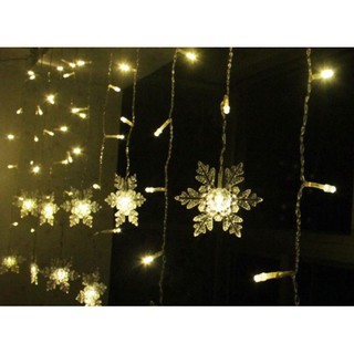 LED聖誕燈 冰條燈雪花片掛件 聖誕節裝飾燈串 節慶裝飾雪花綵燈串 聖誕樹
