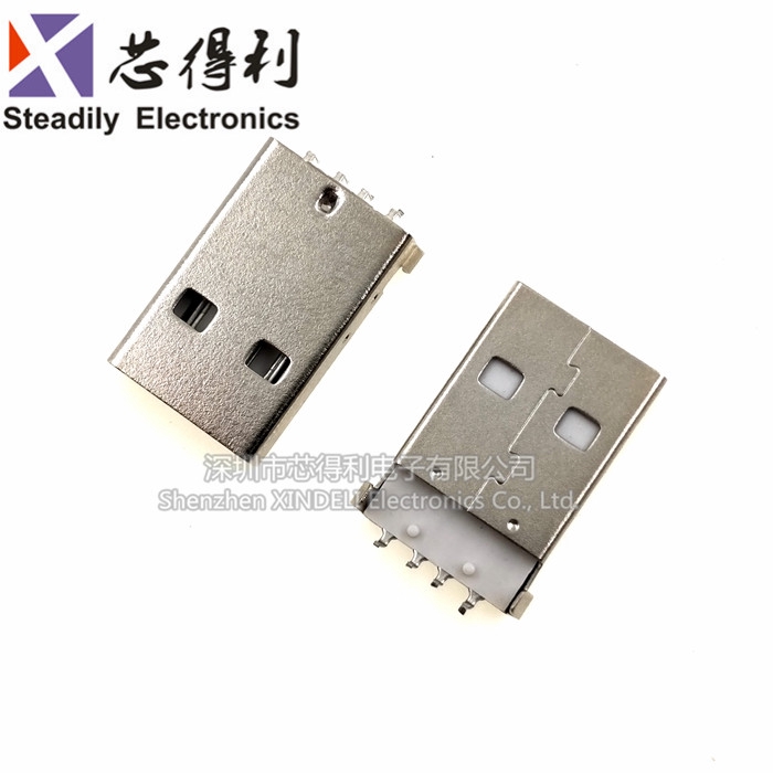 USB插頭 白色 A公頭 A型公頭 90度腳 焊板 直插式