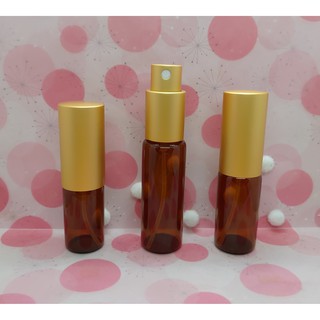 10ml/15ml/20ml霧金色金屬蓋茶色玻璃噴霧瓶/香水噴瓶/精油噴瓶/酒精噴瓶/花水純露化妝水噴瓶/分裝玻璃噴霧瓶