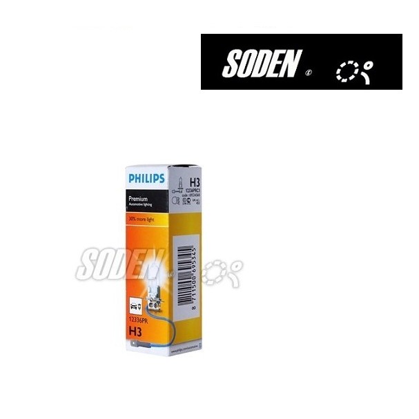 SODEN Go ~東杰公司貨飛利浦 PHILIPS H3亮度加強 +30% 抗紫外線石英玻璃 大燈 燈泡12V 55W