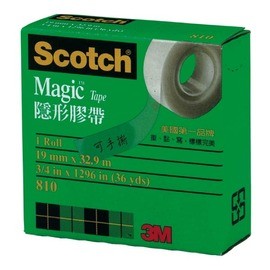 3M Scotch 810-3/4 隱形膠帶 面寬19mm/一捲入 紙盒裝-明祥