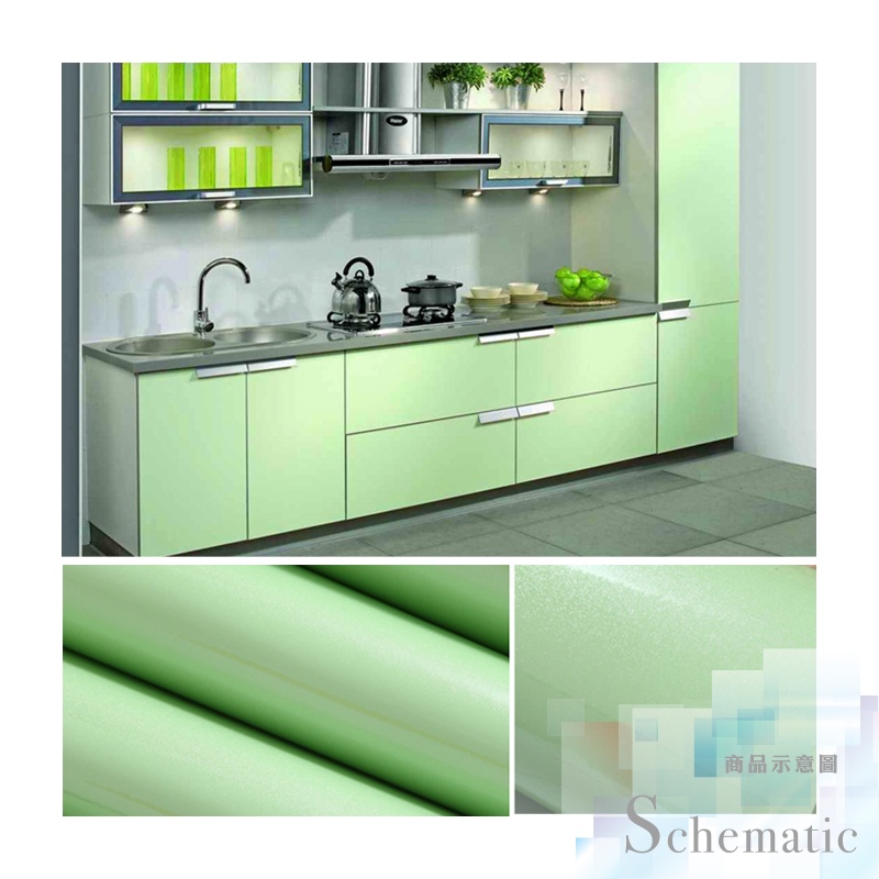 Wall Art 現貨青蘋綠防水自黏壁紙純色仿珠光鋼琴烤漆壁貼加厚加寬60x100cm 送刮板抹茶綠 蝦皮購物