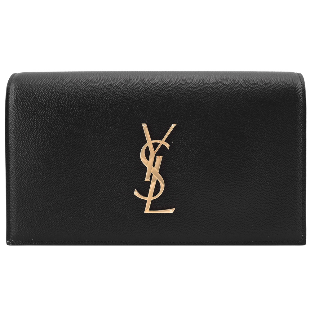 YSL SAINT LAURENT 經典金LOGO手拿晚宴包｜JS Maxx官方旗艦館