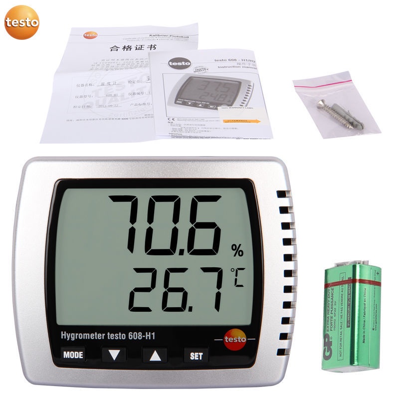 【Testo/德圖】608-H1/H2掛式溫度測量儀、工業高精度家用電子溫濕度計#