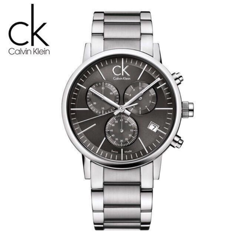 二手 瑞士 CK手錶 Calvin Klein 經典三眼男錶 K7627161 黑