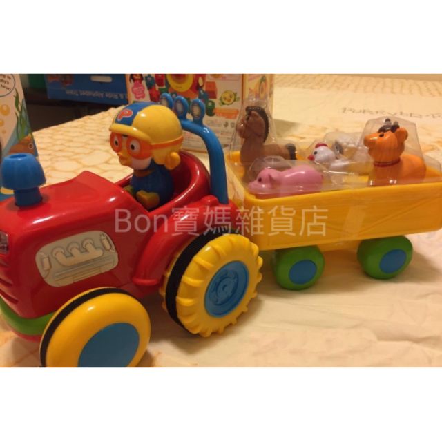 💞Bon寶媽雜貨店💞全新現貨 Pororo農場動物拖車玩具組