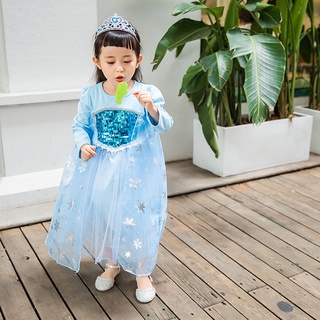 【臺灣出貨】爆款ins新款秋冬女童連衣裙子萬聖節服飾聖誕節愛莎公主裙童裝