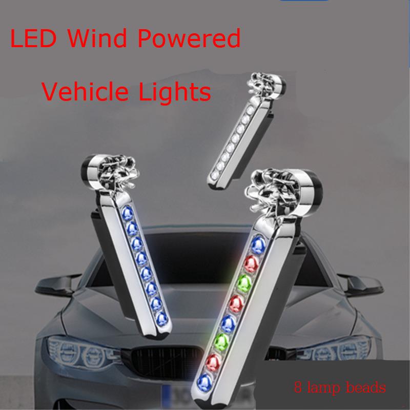 1 對led 風力汽車燈汽車燈不需要外部電源汽車日間行車帶旋轉風扇的日間行車燈 蝦皮購物