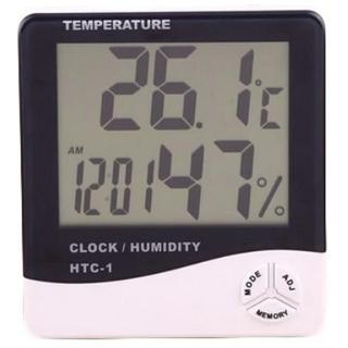 【勁祥科技】 電子 溫度計 溫濕度計 HTC-1 液晶顯示大螢幕 日曆 時鐘 鬧鈴 攝氏/華氏切換功能