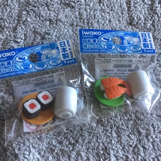 日本 iwako 迴轉壽司造型擦布 日本可愛迴轉壽司迷你食物造型橡皮擦 有兩款