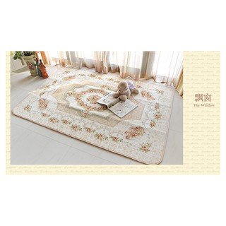 &美學小屋& 現貨 優雅歐風145*201公分，珊瑚絨地毯，客廳地毯，歐式地毯，田園風毯，提花地毯，臥室地毯，飄窗地毯
