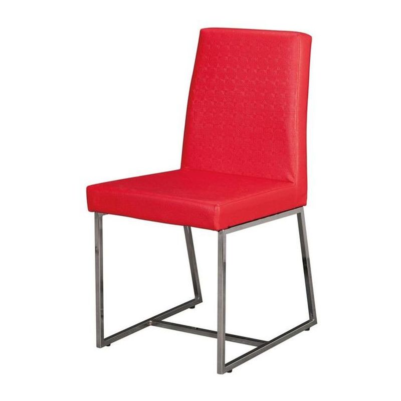 【PA1958-08】杜比電鍍餐椅(編織紅紋皮)(桃園以南請詢運費)