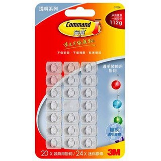 【便利商店】3M™ Command™ 無痕™ 透明裝飾用掛鉤 37026CLR