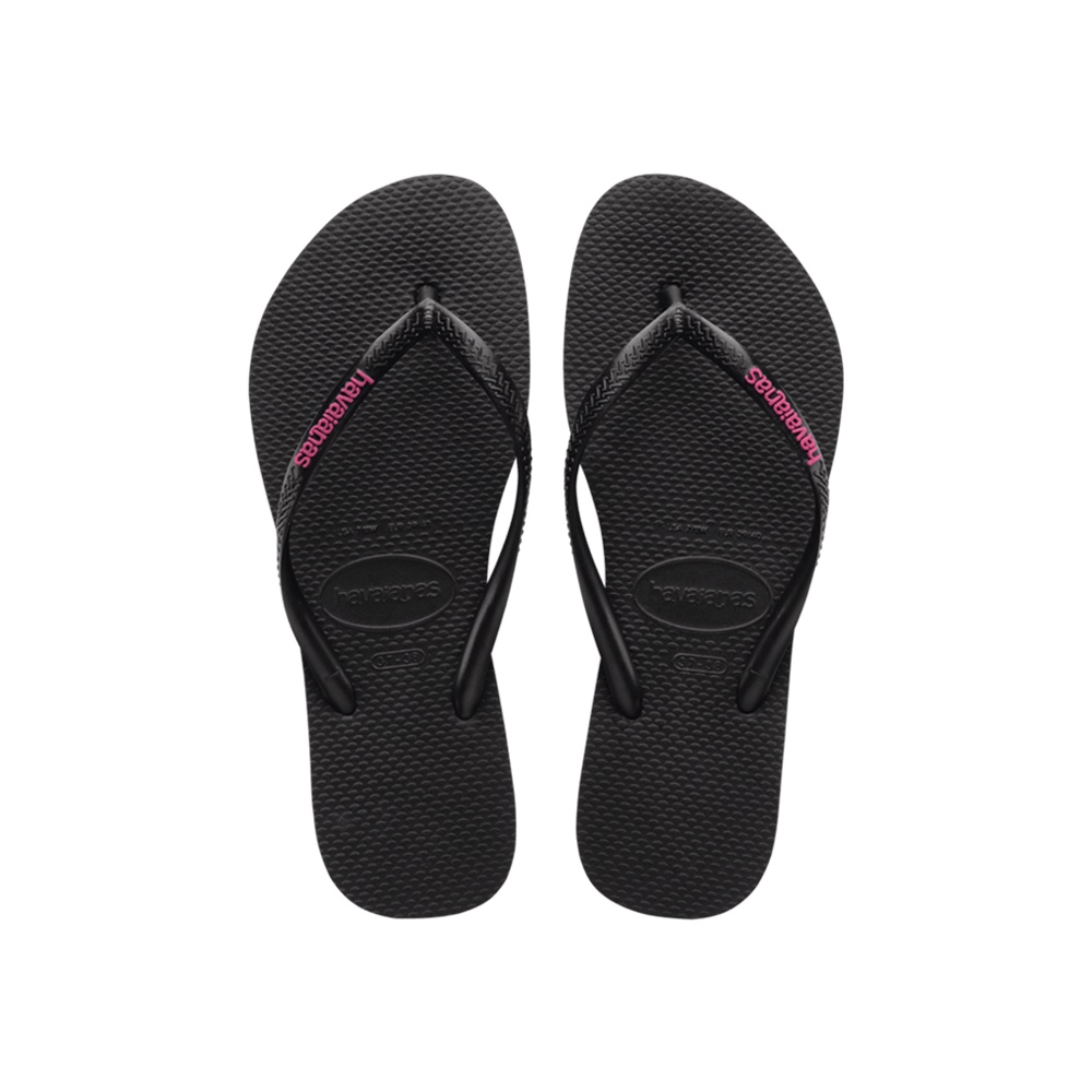 havaianas 哈瓦仕 女款 夾腳拖 Slim Logo Pop Up Flip Flops 黑