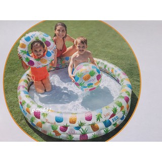 玩樂生活 美國INTEX 水果三件式充氣游泳池 兒童戲水池 幼兒夏天玩水池 嬰兒遊戲球池(免費維修 瑕疵換新品)