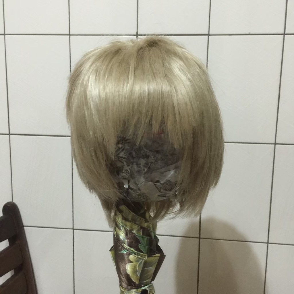 淺金色假髮志萬零之地帶zone 00 Cosplay Cos 金髮白金色短髮 蝦皮購物