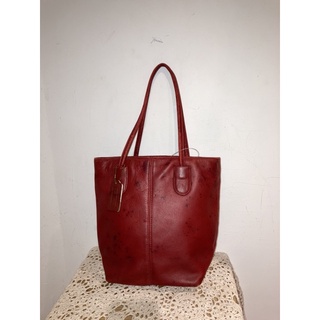 COACH SMALL LEATHER TOTE BAG HAND BAG 皮革 紅色 包包 手提包 托特包 古著包