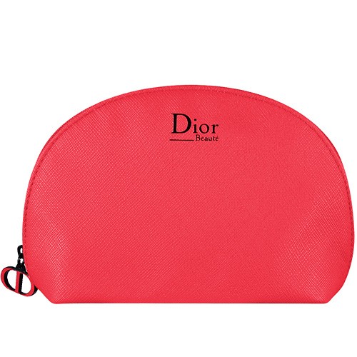 Dior 迪奧 紅底壓紋半圓Beaute化妝包+經典束口美妝包