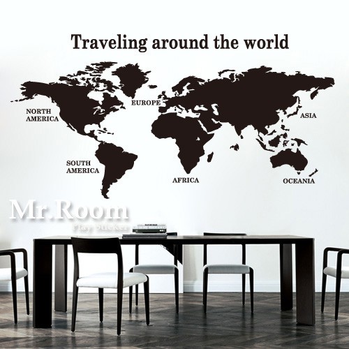 ☆ Mr.Room 空間先生創意 壁貼 世界地圖 (CL010) 旅遊 辦公室 居家裝潢 設計師款 電腦割圖 割字