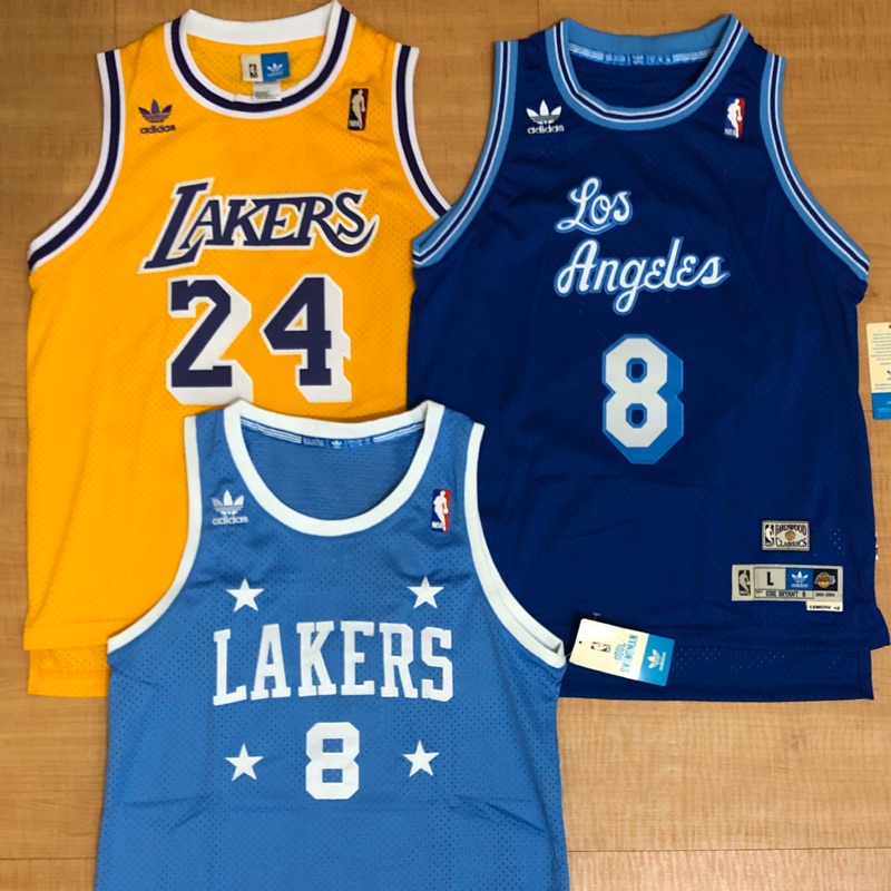 剩下北卡四星Adidas Kobe bryant Lakers 愛迪達 復古湖人隊球衣 青年版YL