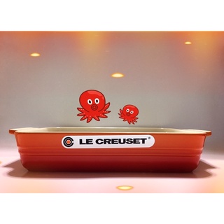 Le Creuset 26*18cm長方形烤盤 火焰橘🔥、櫻桃紅🍒、晨曦粉