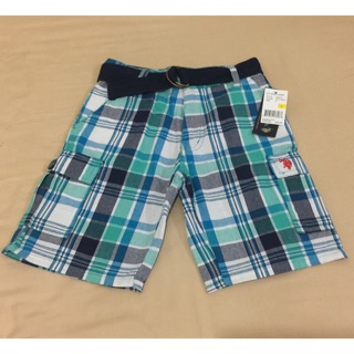 全新 美國購回US POLO ASSN男童短褲附皮帶 6歲 120