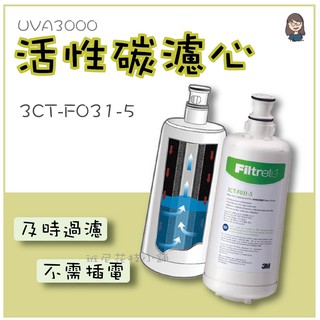 [班尼花枝]3M UVA3000專用活性碳濾芯/濾心3CT-F031-5