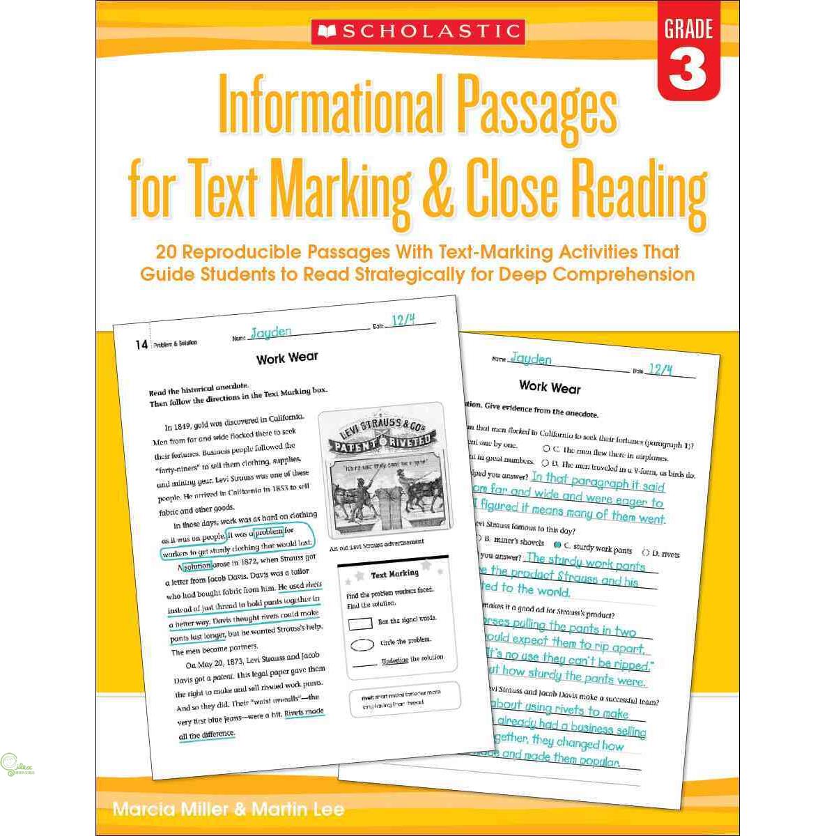 Informational Passages for Text Marking & Close Reading: Grade 3