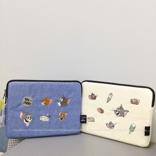 日本帶回 湯姆貓與傑利鼠 TOM&JERRY 湯姆貓 傑利鼠 小不點 11吋 刺繡帆布 iPad 平板包 筆電包 電腦包