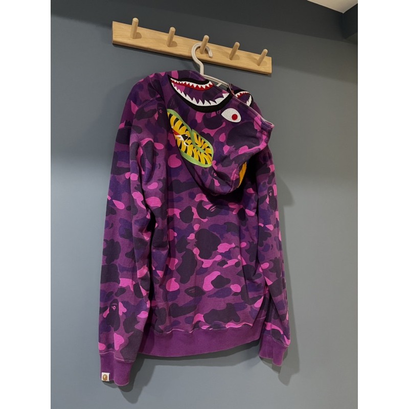 Bape hoodie 紫鯊魚外套