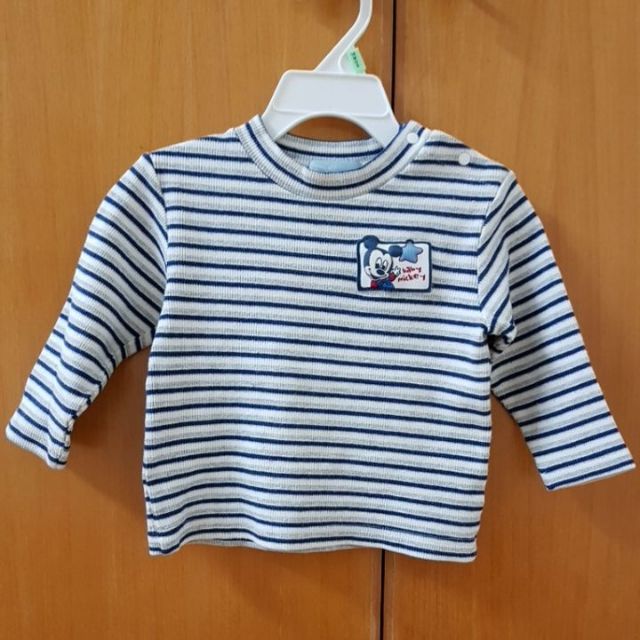 Les enphants 麗嬰房 Disney baby 1歲寶寶條紋長袖上衣（二手）