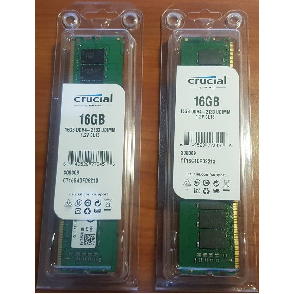 美光 Micron Crucial DDR4 2133 16GB RAM *2 桌上型電腦記憶體 可跑雙通道