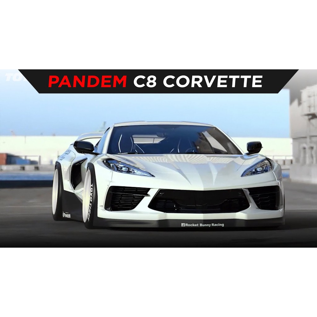 *TSR*極速模型 雪佛蘭Corvette C8 柯維特 1/10遙控平跑/電房/甩尾通用 PANDEM透明寬體爆龜車殼