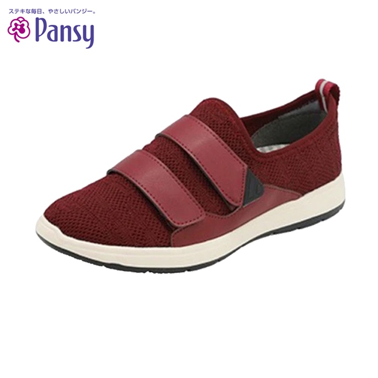【PANSY】輕量自黏雙帶女鞋 紅色 7803