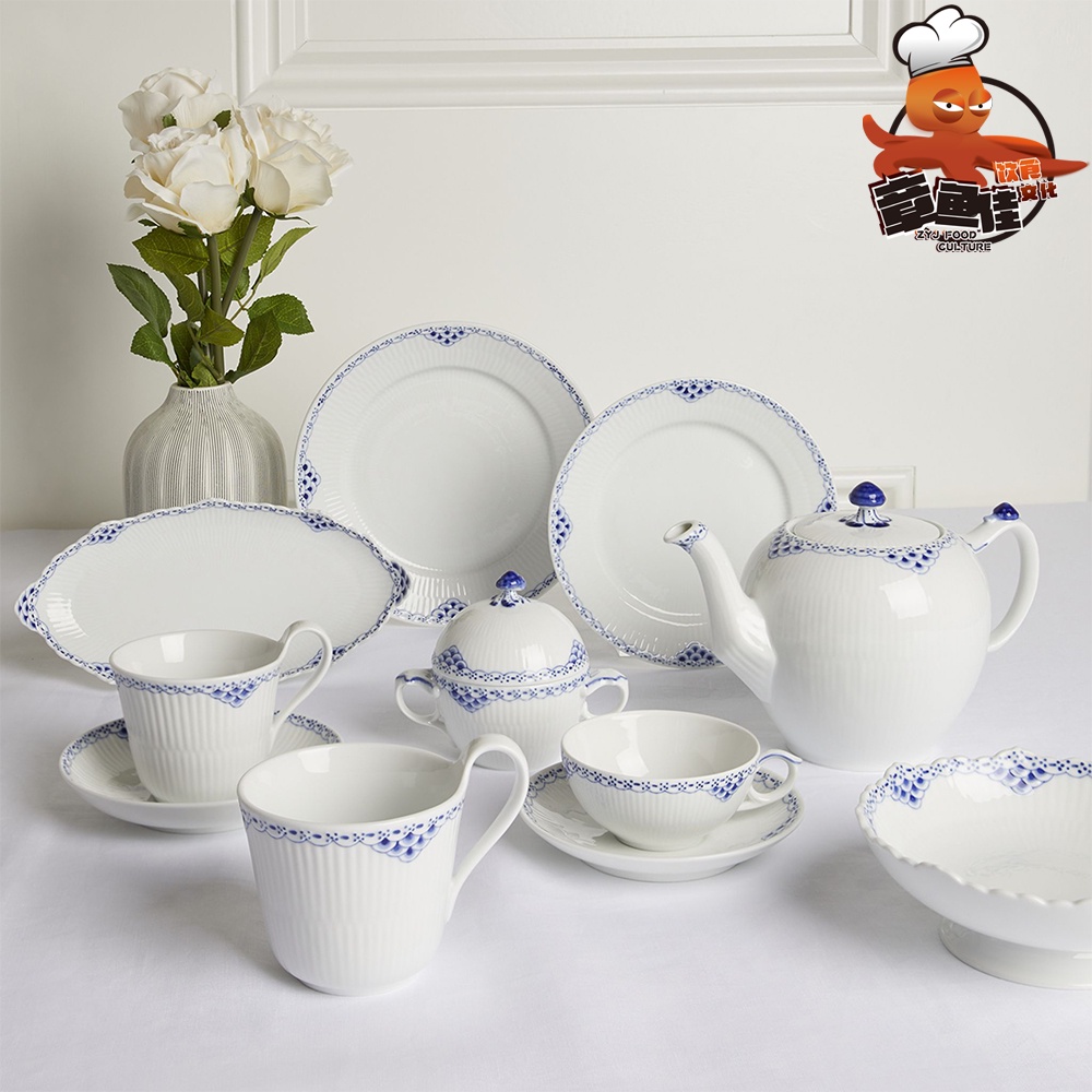 ~熱銷~新款丹麥皇家哥本哈根 公主藍 手繪瓷餐具咖啡杯子碗深盤湯盤茶壺杯碟