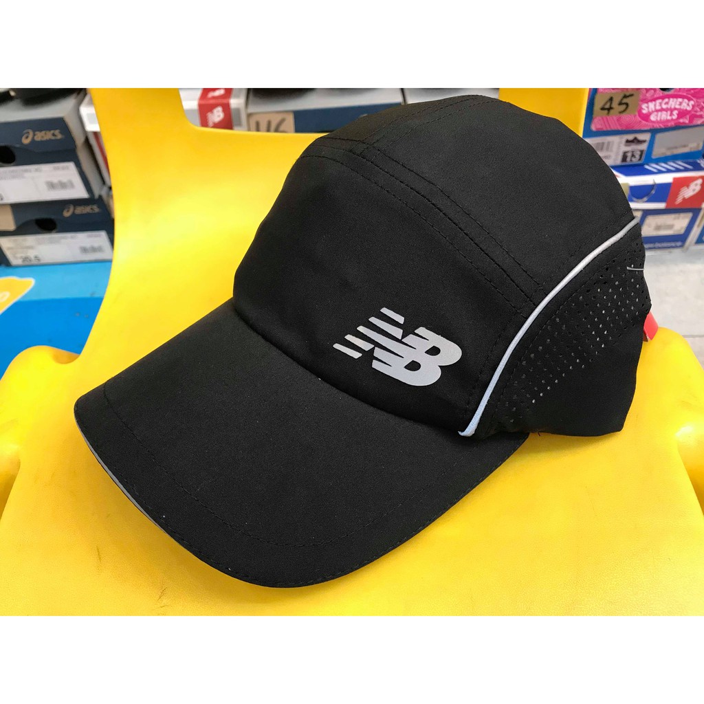 New Balance Nb 紐巴倫慢跑帽500291000 黑白運動帽反光logo 抗uv 透氣排汗路跑 蝦皮購物