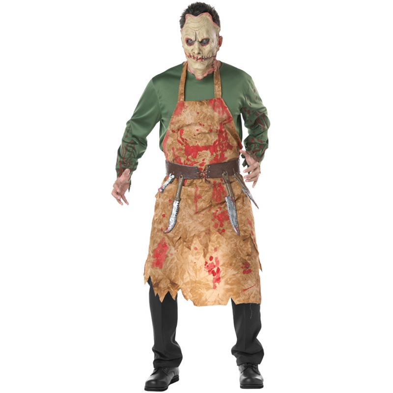 18新款萬聖節服飾血腥屠夫裝歐美廚師cos服男款血跡裝僵屍服 蝦皮購物