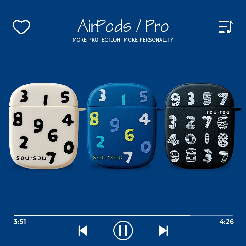 創意數字排列 適用 Apple Airpods Pro 保護套 AirPods 2/1 保護殼 airpods3