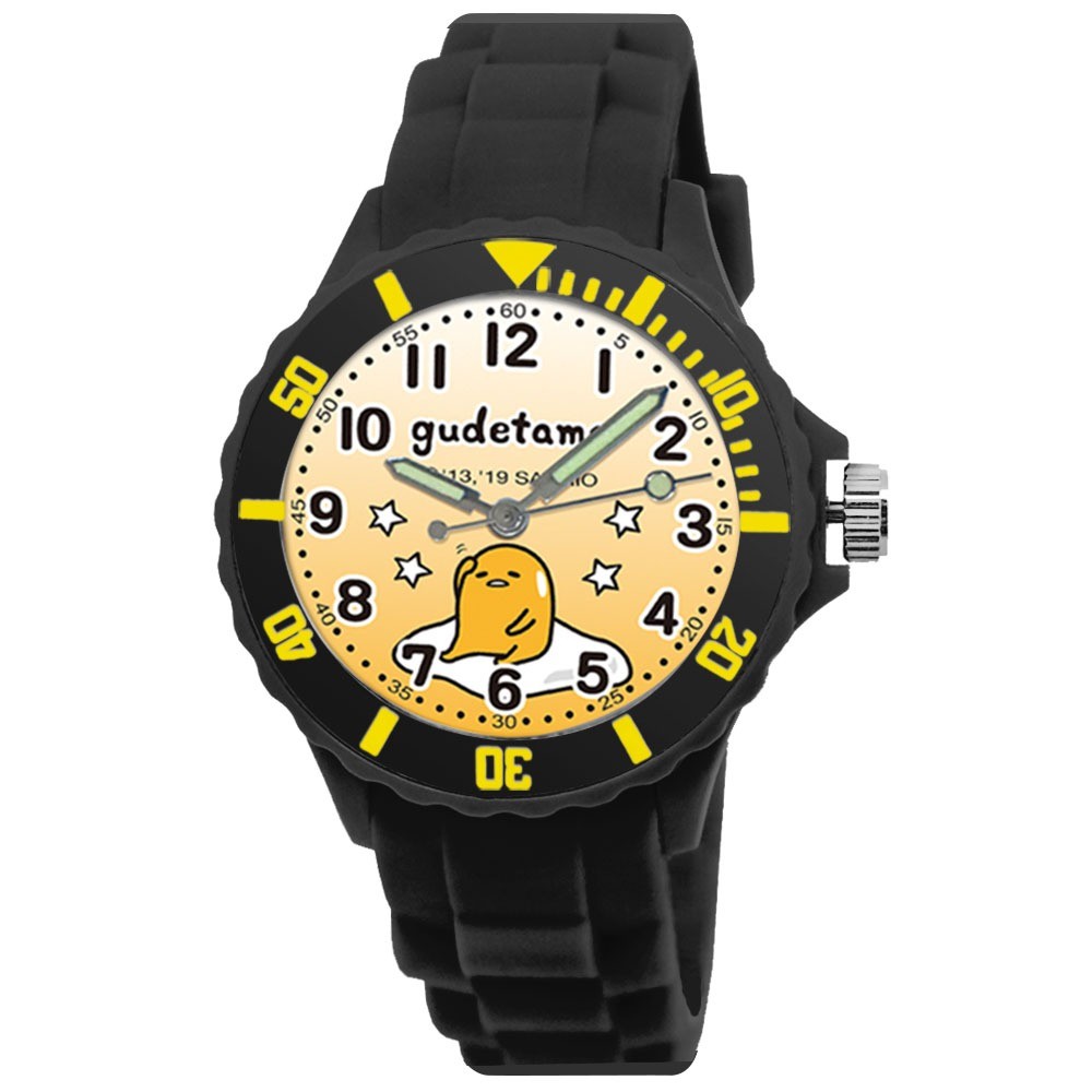 【三麗鷗】慵懶蛋黃哥 派對運動彩帶手錶(中型/黑)
