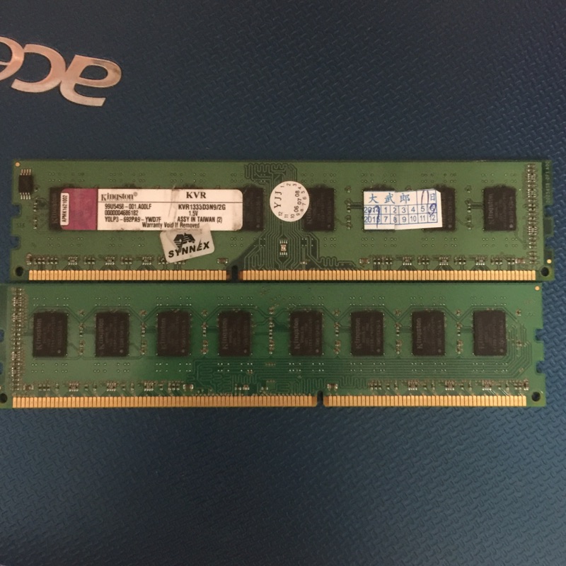 金士頓DDR3 1333 4g(2g*2)雙面顆粒 跑雙通道 電腦記憶體 RAM 終生保固