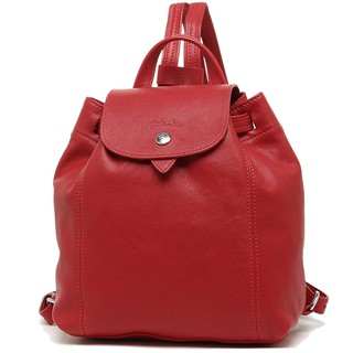 100%正品 Longchamp le pliage cuir XS 小羊皮 後背包 紅色 預購