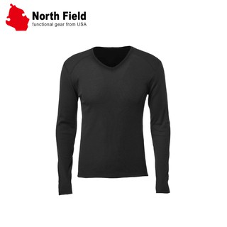 【North Field美國 男 V領遠外線內衣《巖黑》】108B/保暖衣/發熱衣/膠原蛋白/吸濕排汗/親膚/悠遊山水