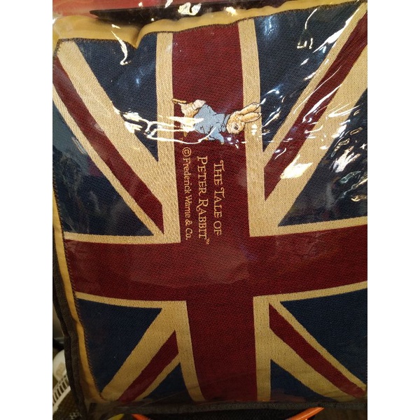 彼得兔靠枕 彼得兔英國國旗 乳膠靠枕袋子已拆封LG0202571161