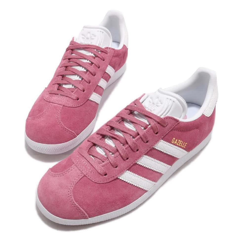 Cruel Agacharse Descubrimiento Adidas Originals Gazelle 玫瑰紅紅色白色麂皮小白鞋水源希子B41658 | 蝦皮購物
